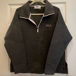 SoulCycle Grey Quarter Zip! NWOT